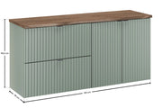 Set mobili bagno 120 cm con piano Line Reed Green 120 x 1401 x 40 cm