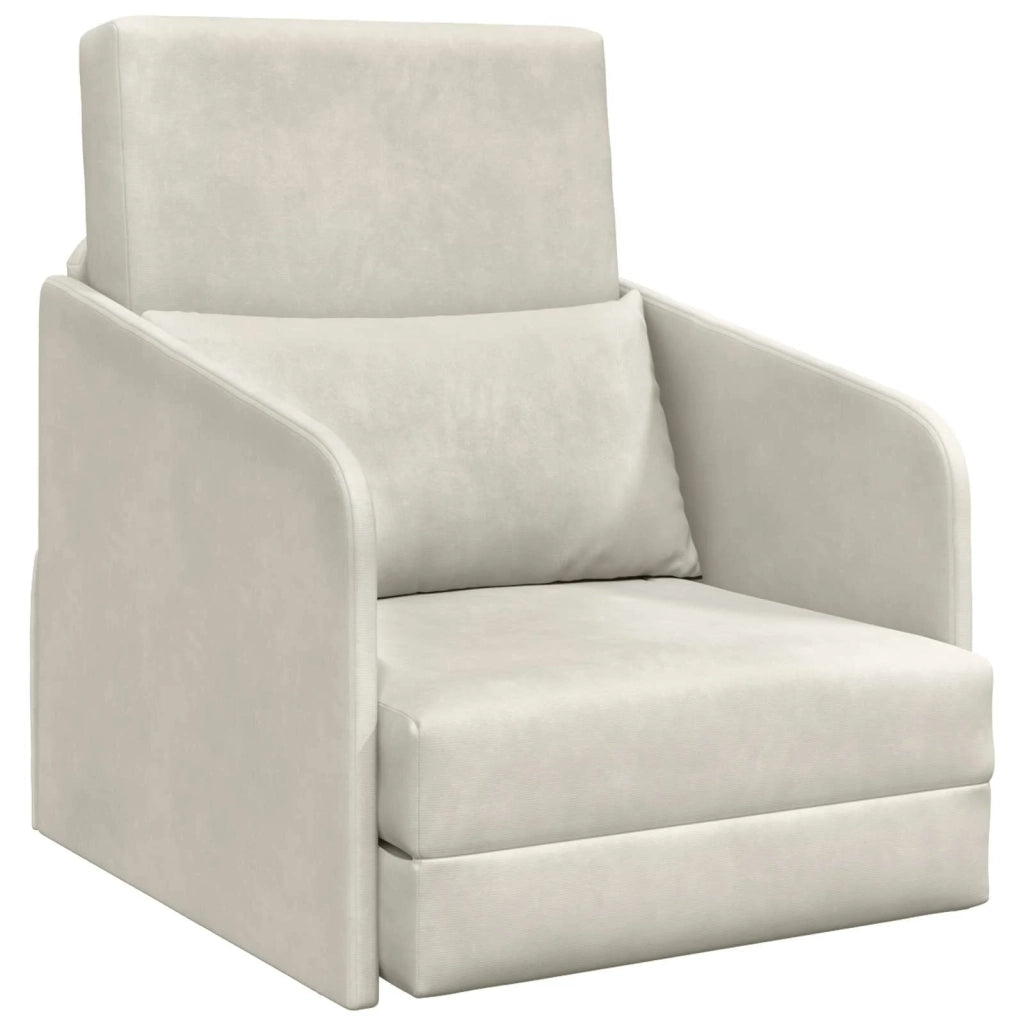 Divano letto Crema 65 x 80 x 83 cm Velluto 4106654
