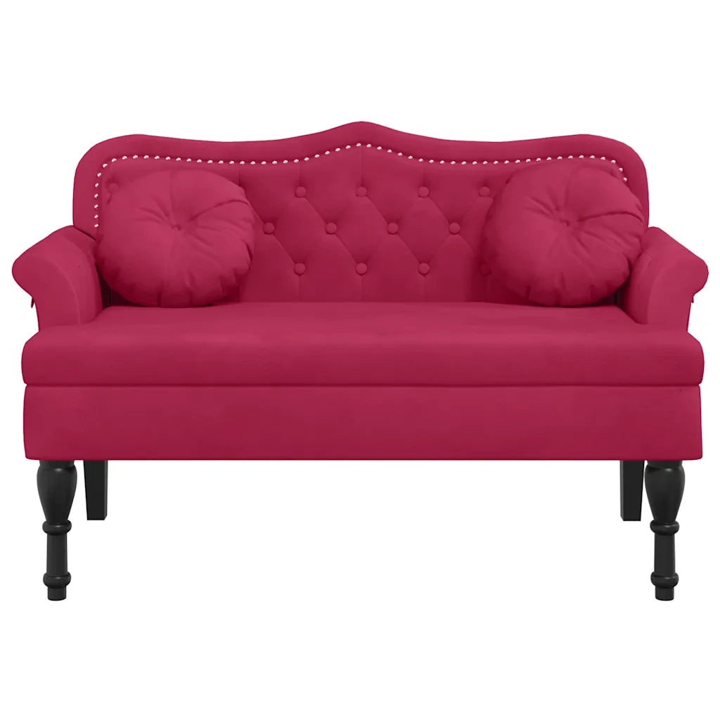 Panca con Cuscini Roso Vino 120,5x65x75 cm in Velluto CFW7722430