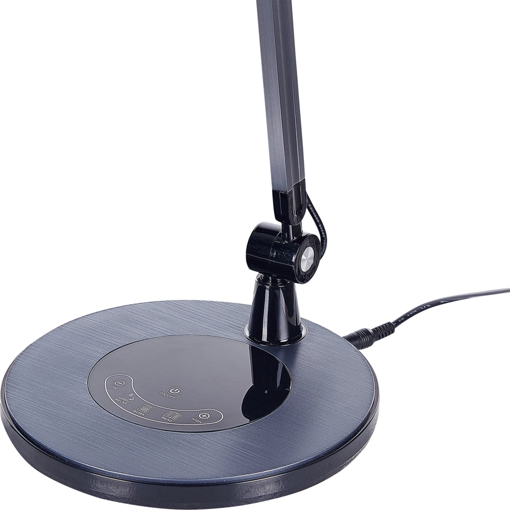 Lampada da tavolo nero LED intensità variabile braccio regolabile stile moderno cameretta ufficio