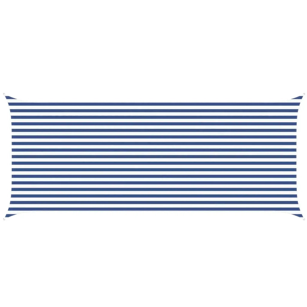 Vela da ombra solare-Telo Ombra-Vela Ombreggiante-Parasole a Vela Blu e Bianco 6 x 2,5 m