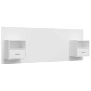 Testiera | Testata per Letto con Comodini in Legno Multistrato Bianco