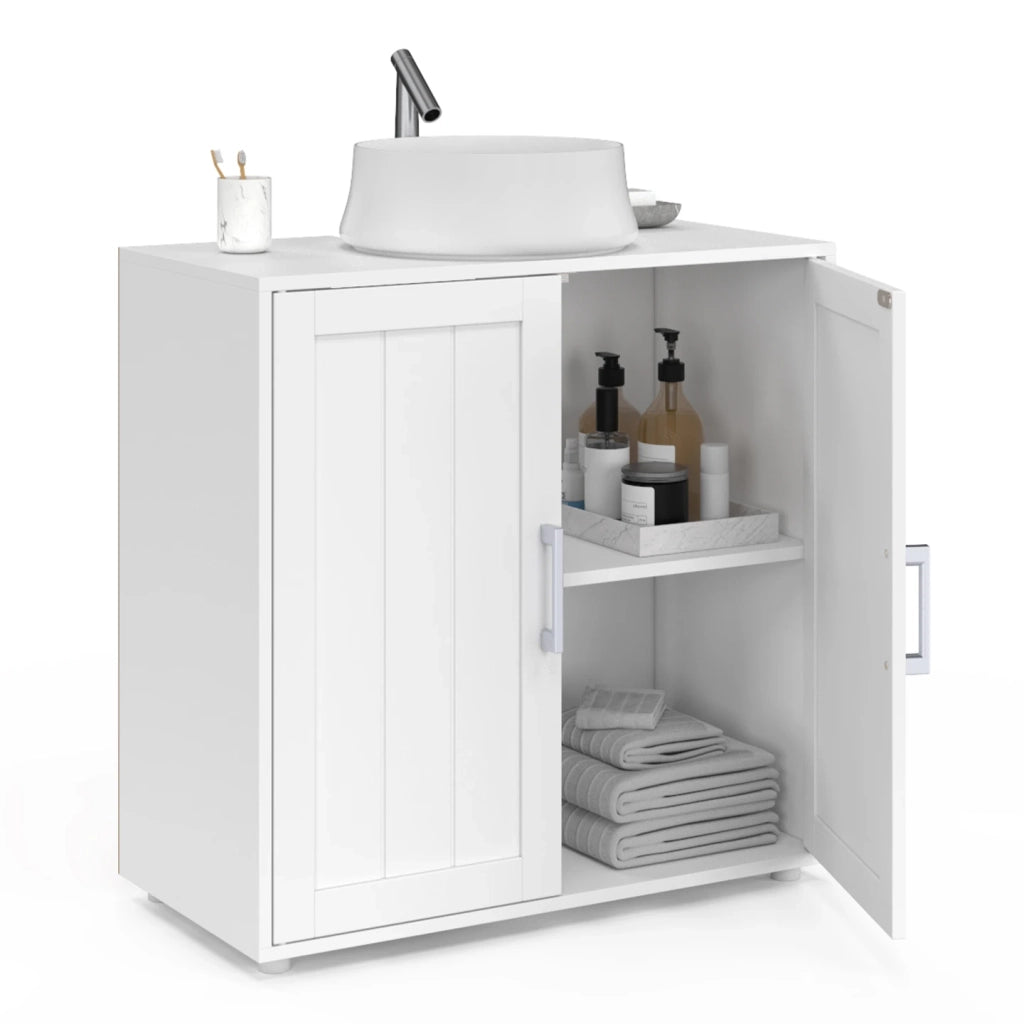 IDMarket - Mobiletto da bagno WALDO in legno bianco