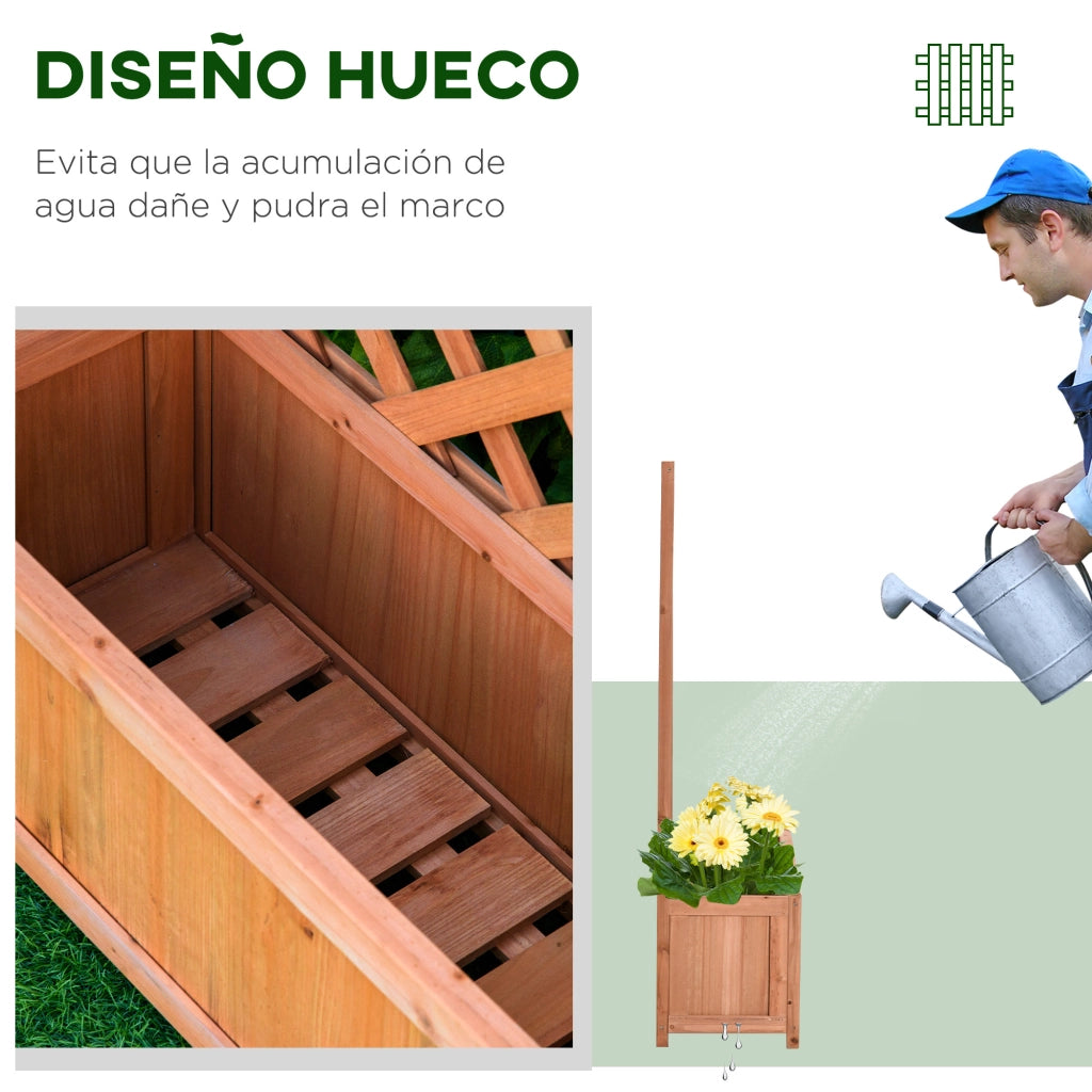 Fioriera con supporto per piante rampicanti ¨C zephmum ¨C 70x28x117 cm marrone