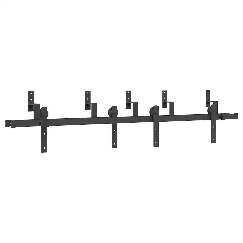 Kit di Binari per Porte Scorrevoli 183 cm Acciaio Nero CFW6057181