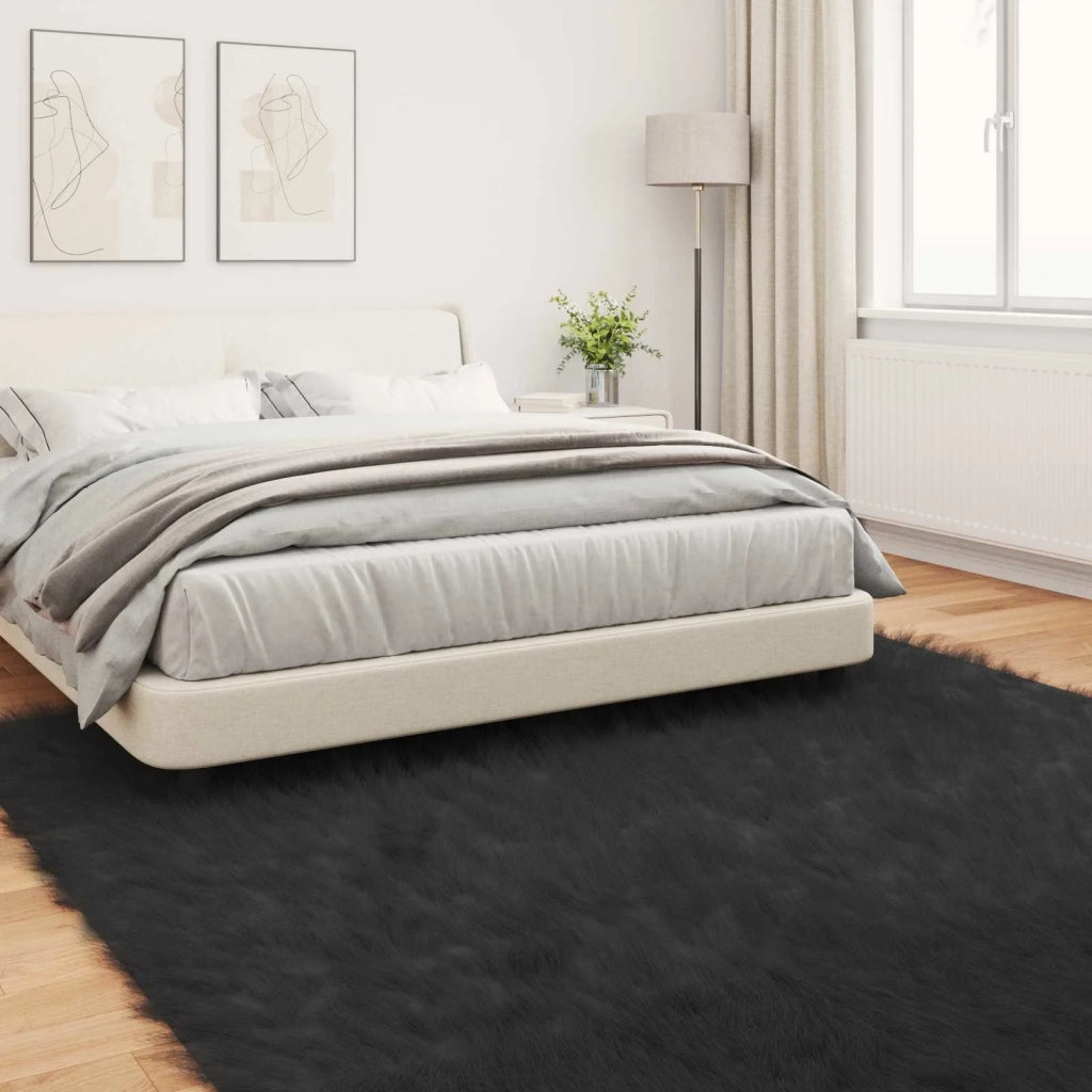 Tappeto in finta TAFALLA Nero 240 x 240 cm Poliestere