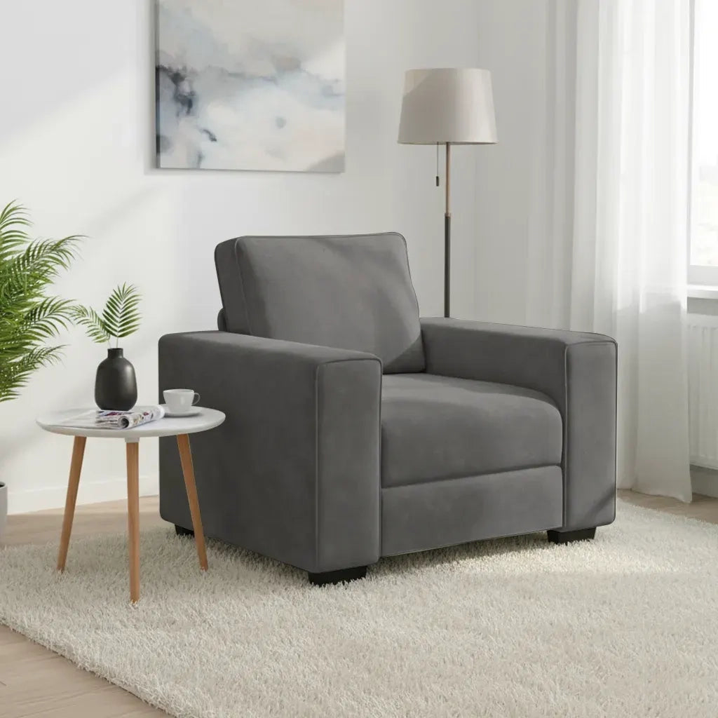 vidaXL Divano Sedia Grigio Scuro 60 cm Velluto