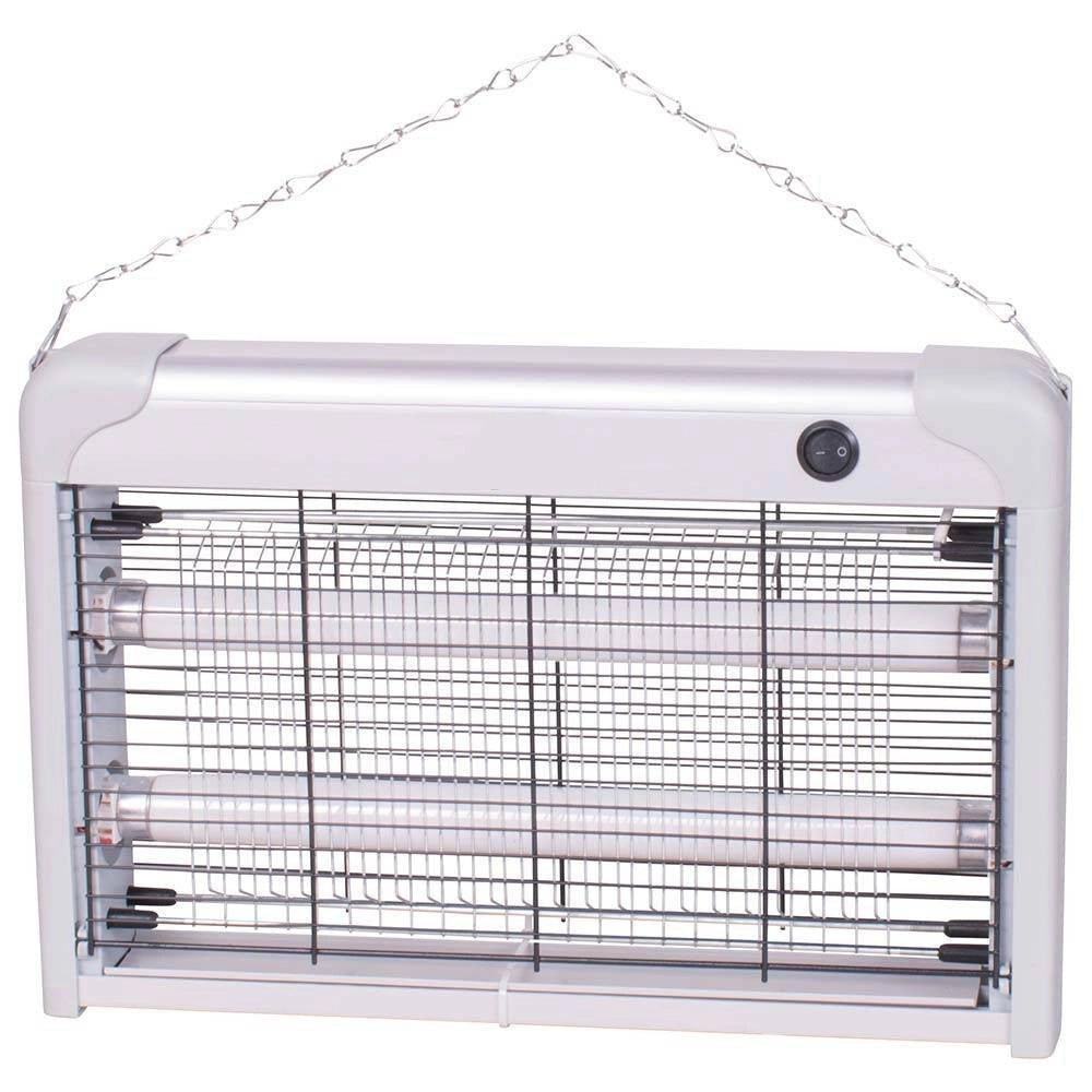 Trade Shop - Zanzariera Elettrica Slim Anti Zanzare Mosche 2 Lampade Uv Led 20w 39 X 26 X 6cm -