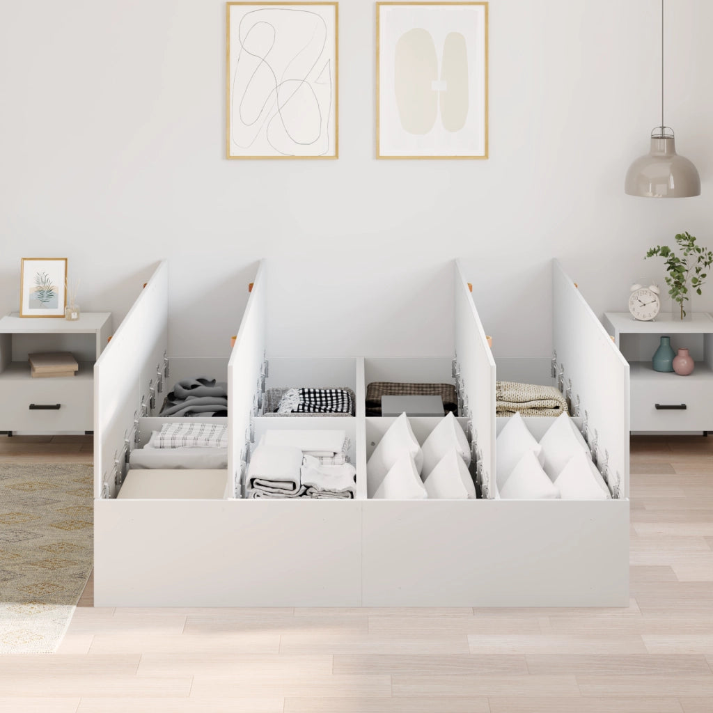Struttura Letto con Contenitore  Bianca 140x190 cm
