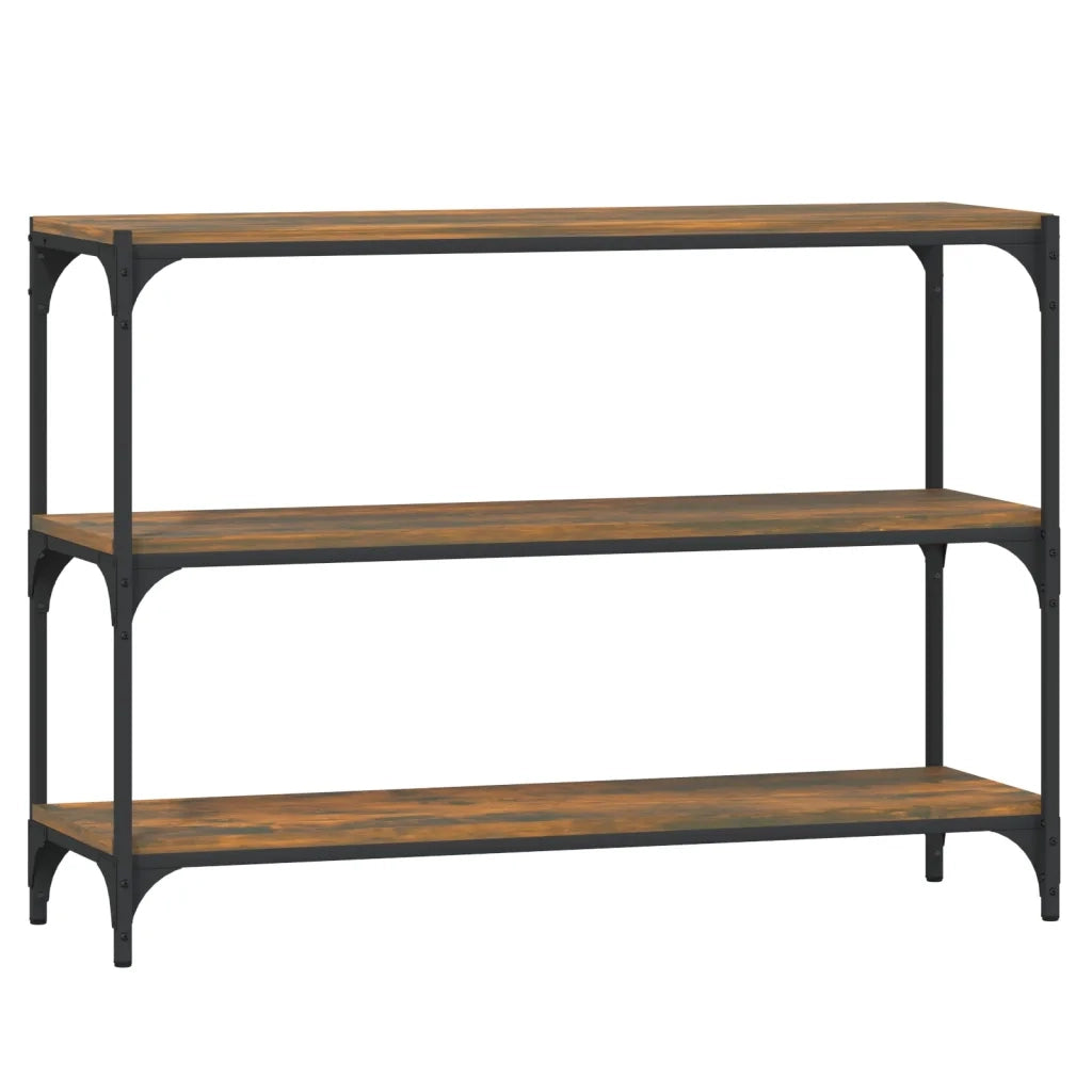 Libreria rovere fumo 100x33x70,5 cm Legno Multistrato e Acciaio 819354