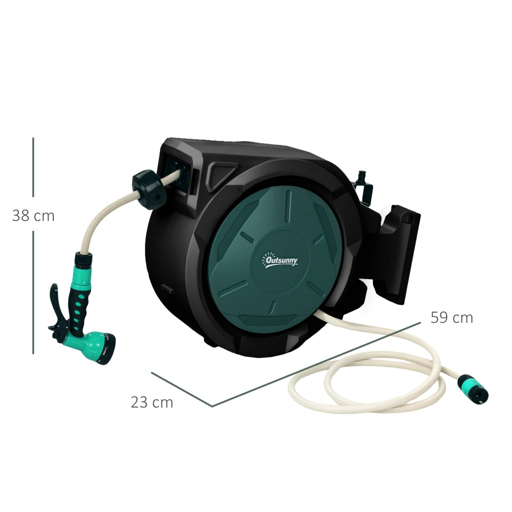 Avvolgitubo da Parete Automatico 30m ¨C Xylo ¨C Verde ?15mm Retrattile per Giardino