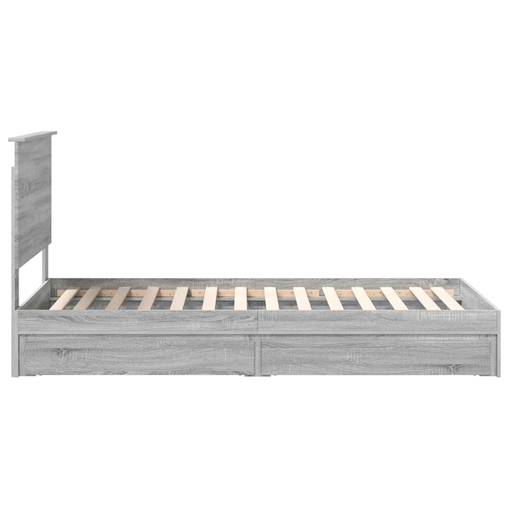 Letto con Contenitore con testiera Grigio Sonoma 90 x 190 cm