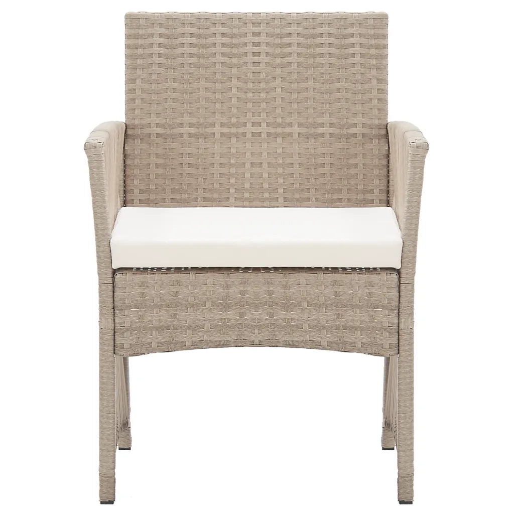 Poltrone da Giardino con Cuscini 2 pz Beige in Polyrattan 363408