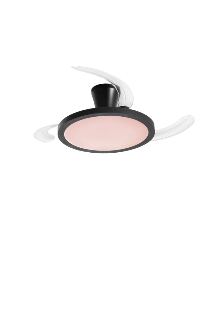 PLAFONIERA LED VENTILATORE CONDOR RETRATTILE NERO 46W 4050LM CCT DIMMERABILE RGB DIGITALE CON TELECOMANDO RF INCLUSO 24X49CM