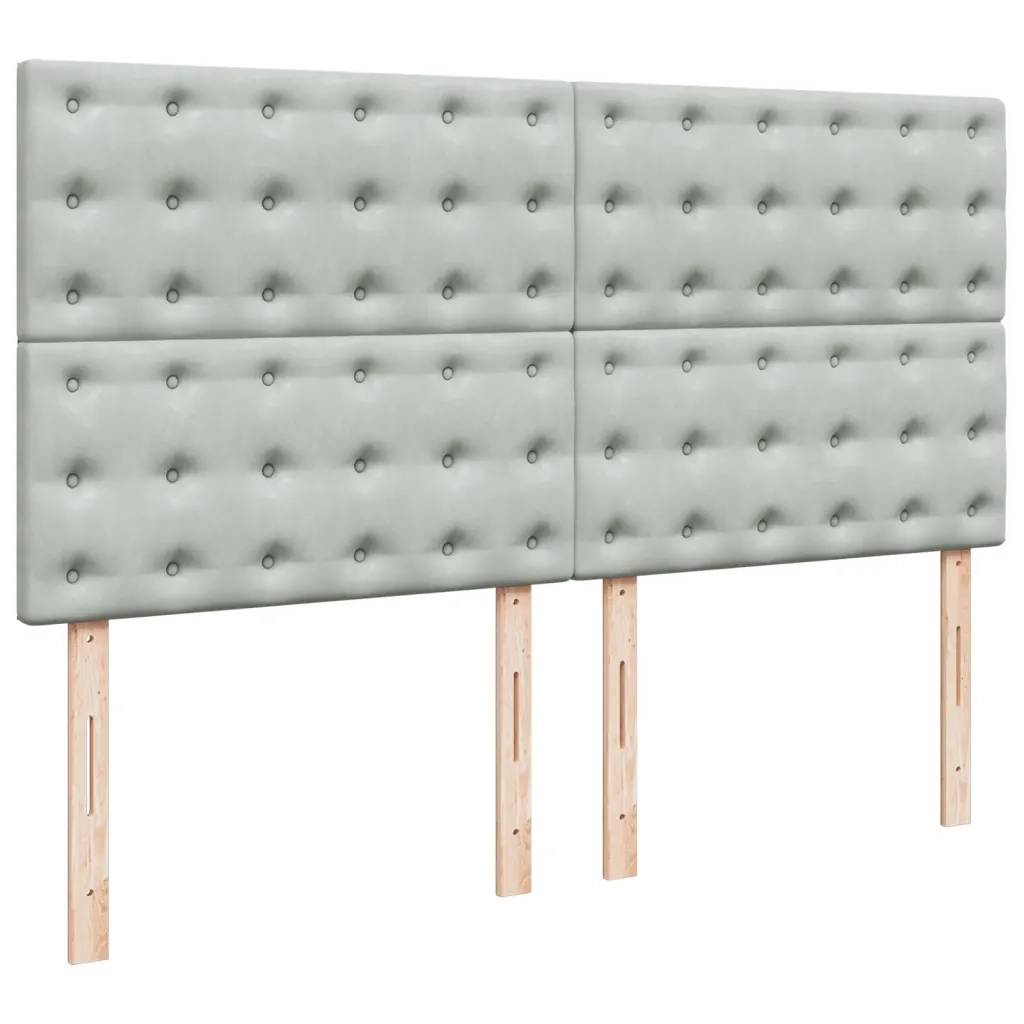 Giroletto a Molle con Materasso Grigio Chiaro 200x200cm Velluto