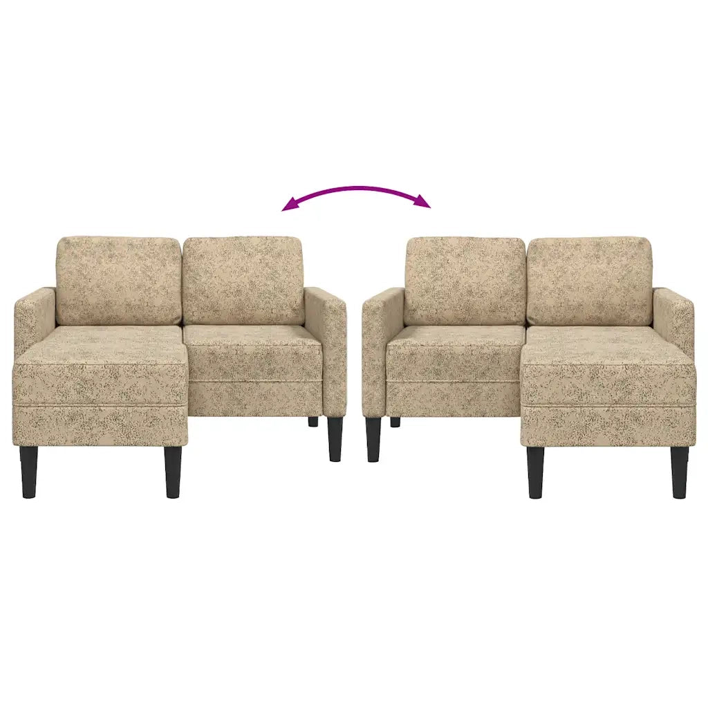 Divano 2 Posti con Chaise a L Grigio Chiaro 125 cm Similpelle 4107089