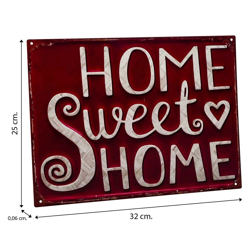 Placca in metallo rossa 33x25x0,06h
