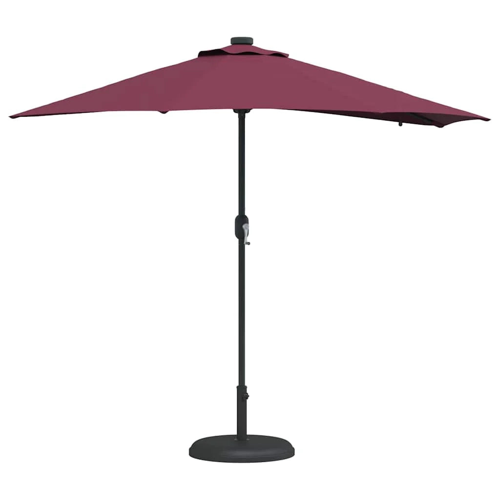 Moderno ombrellone da giardino pieghevole con illuminazione a LED 294 x 150 x 223 cm poliestere bordeaux 02_0058662