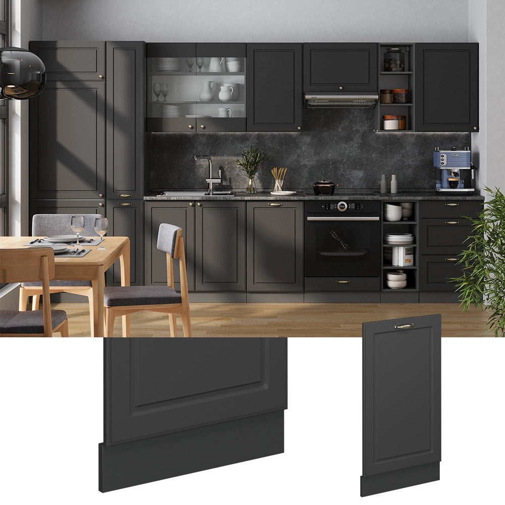 Pannello frontale della lavastoviglie Fame-Line Oro-antracite rustico/Antracite 45 cm senza piano di lavoro Vicco