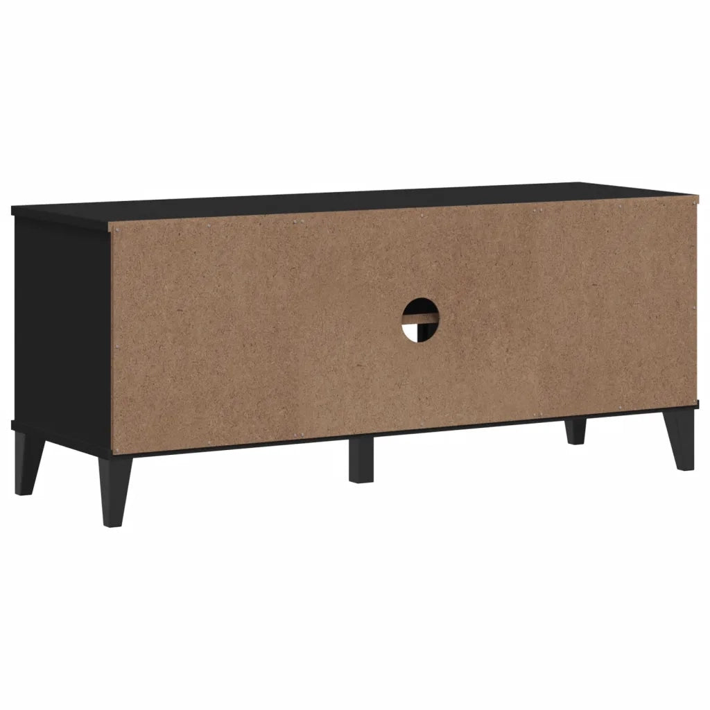 Panca Portascarpe VIKEN Nera 106x35x45 cm Legno Massello Pino