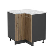 Mobile ad angolo cucina R-Line Rovere artigianale/Antracite 75.6 cm, PL Marmo Vicco