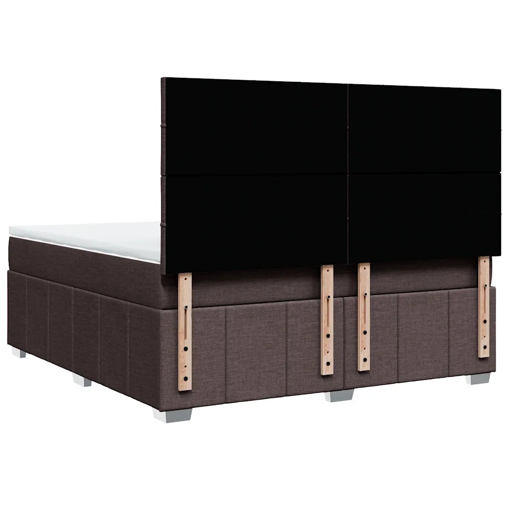 Giroletto a Molle con Materasso Marrone Scuro 180x200cm Tessuto 3291750