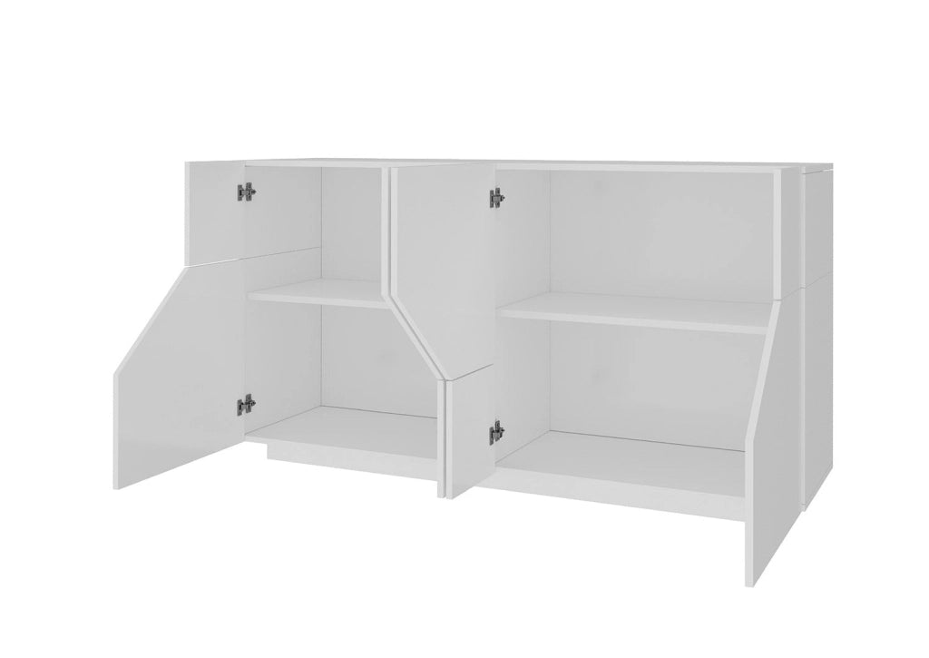 Credenza 4 Ante 220,1x43x86 cm Alien Bianco Lucido