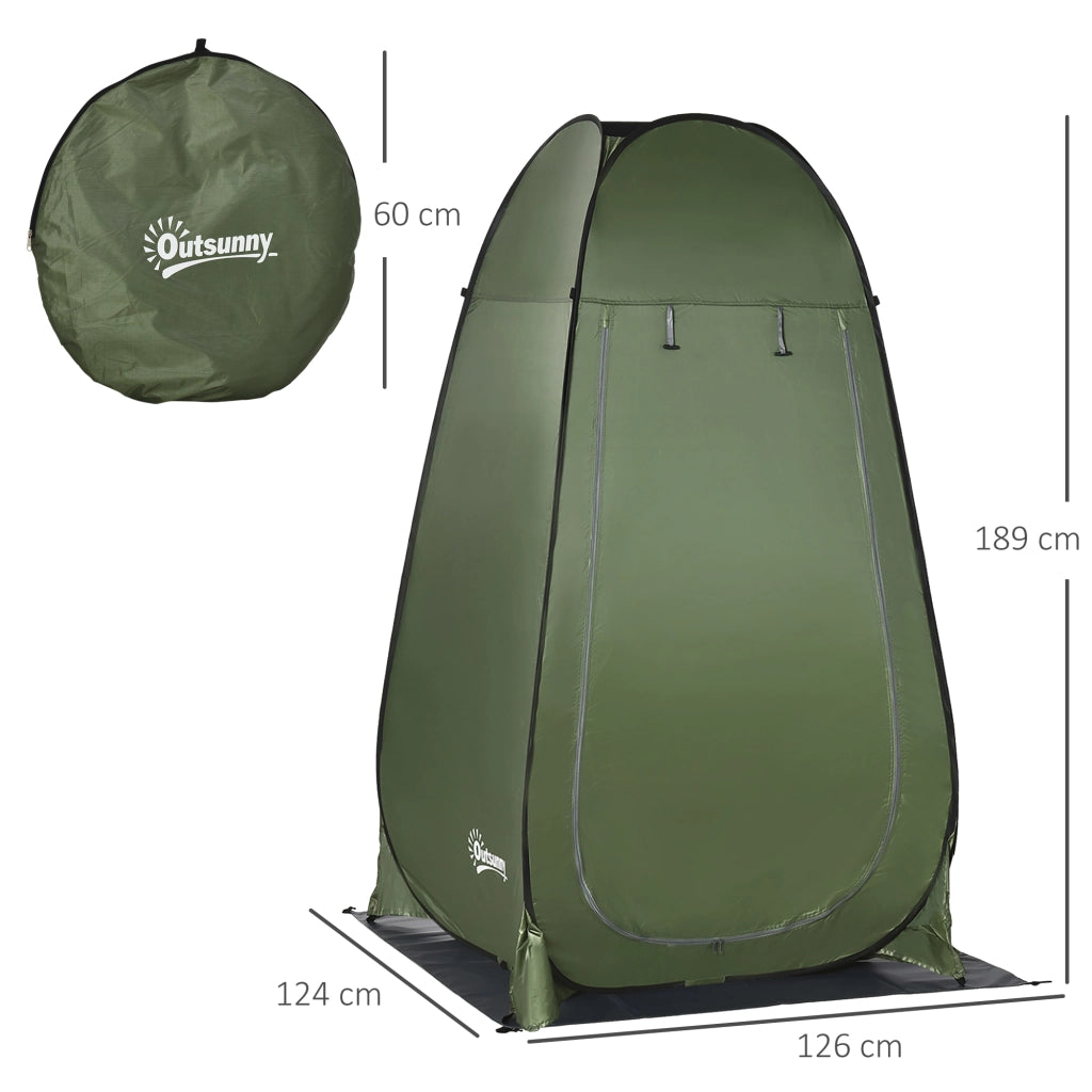 Tenda Doccia Esterno da Campeggio ¨C zephmum ¨C Verde Scuro 126x124x189 cm