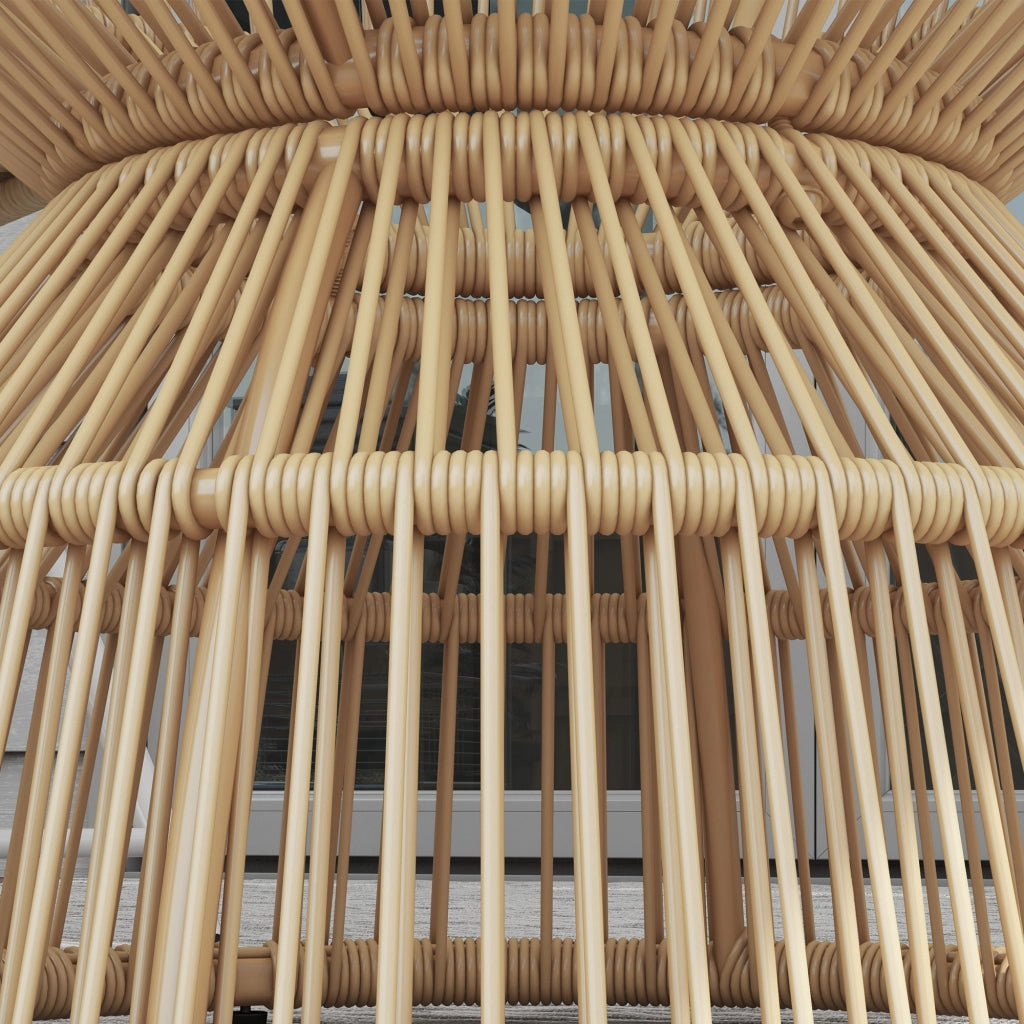 Tavolino da giardino in rattan PE con piano in vetro ¨C Xylo ¨C Naturale 60x60x50 cm