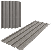 Set 12 Pannelli di Ricambio 129x45 cm per Casette da Giardino in Acciaio Zincato Grigio