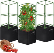 Supporto per pomodori adattabile - Sostenibile e multifunzionale - 3 pezzi - Acciaio - 15x15x45 pollici