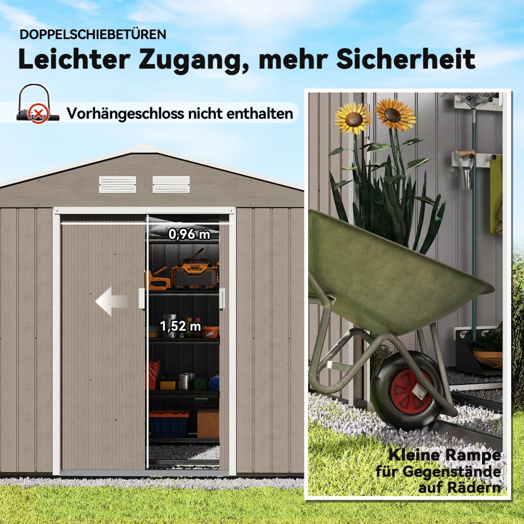 Casetta da giardino in metallo ¨C Minimal ¨C 270x190x190 cm, marrone