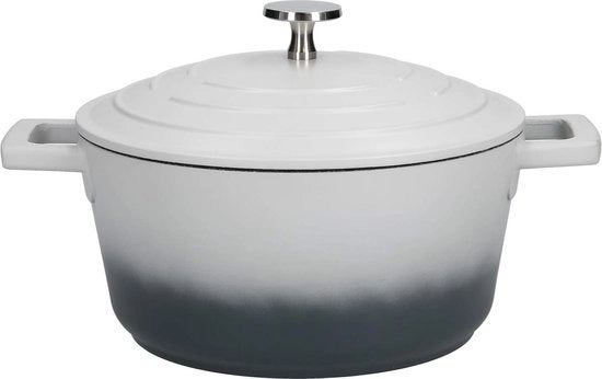 Piatto da Frittura Leggero in Alluminio Fuso con Coperchio - Wok per Induzione e Forno - Tono Grigio - 25 Litri/20 Centimetri