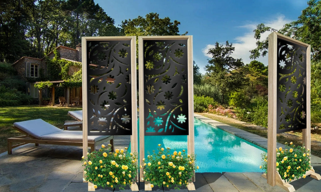 AUTUMN - Separè - Paravento modulabile - 70x190cm - in Legno e PVC Colore: nero