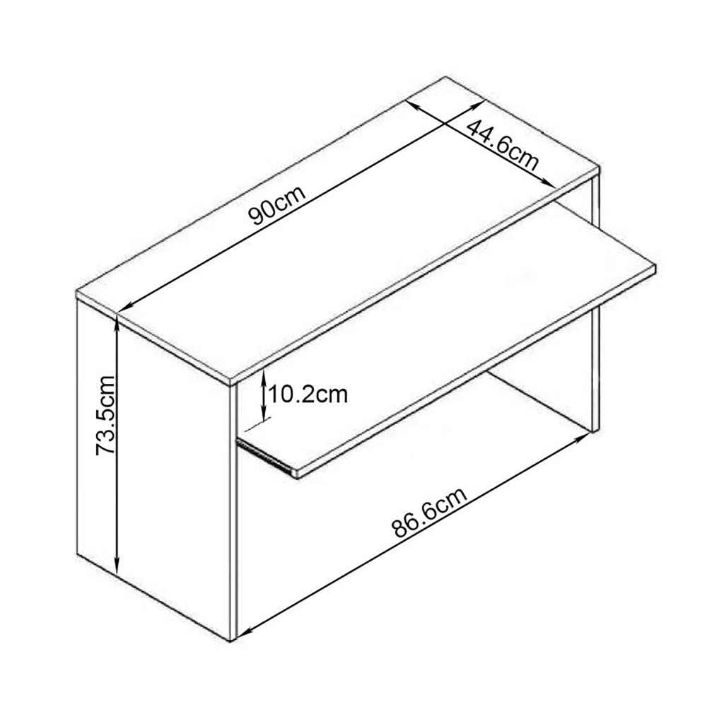 Scrivania con porta tastiera in Legno Composito cm 90x79x45 - ROD