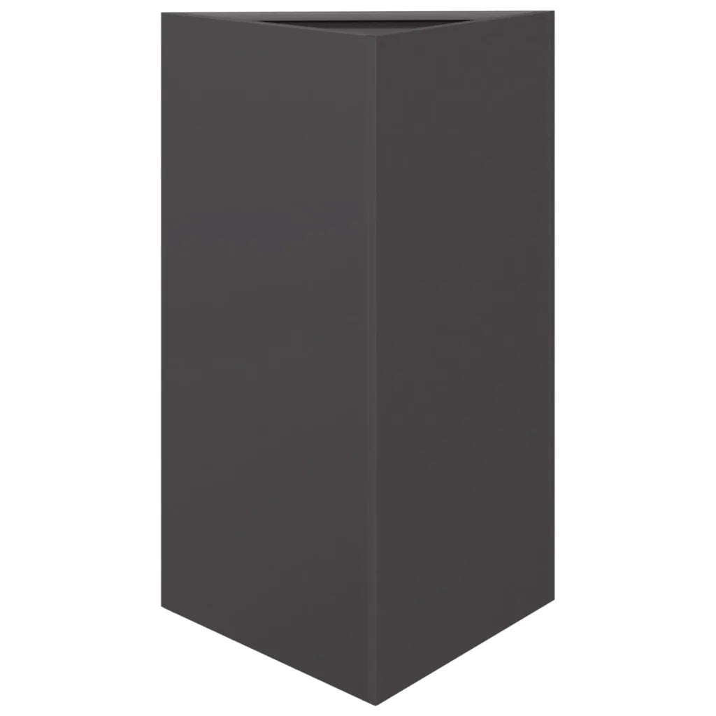 2 pz Fioriere | Cassetta per fiori | Vaso da Giardino Nere Triangolari 50x43x75 cm Acciaio