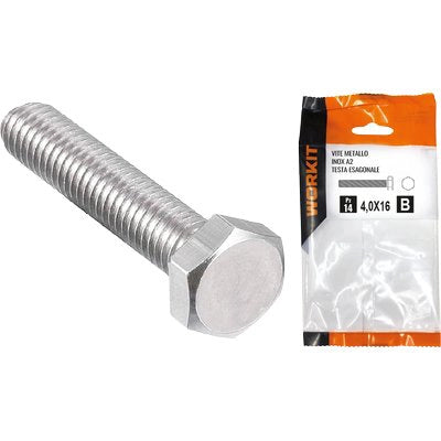 VITE METALLO TE INOX A2 SELF WORKIT - FILETTO INTERO MM  8X40 CF=PZ 5- 5 confezioni