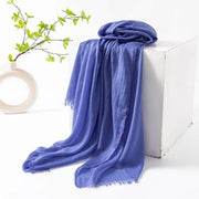 Sjaal per donna, protezione solare, grande ombrello, luce leggera, tessuto di cotone, misura 190x100cm, colore blu e viola