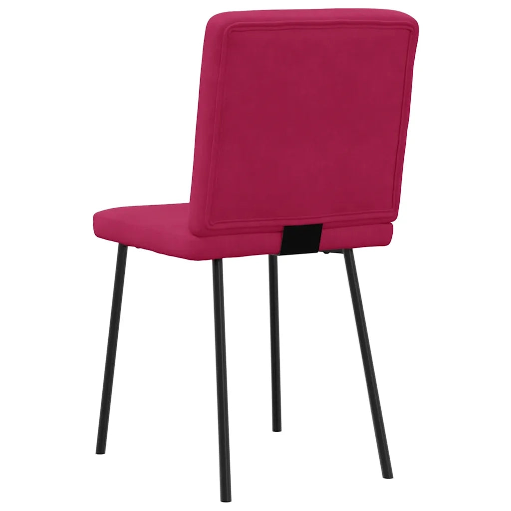 Sedie da Pranzo 2 pz Rosso Vino in Velluto