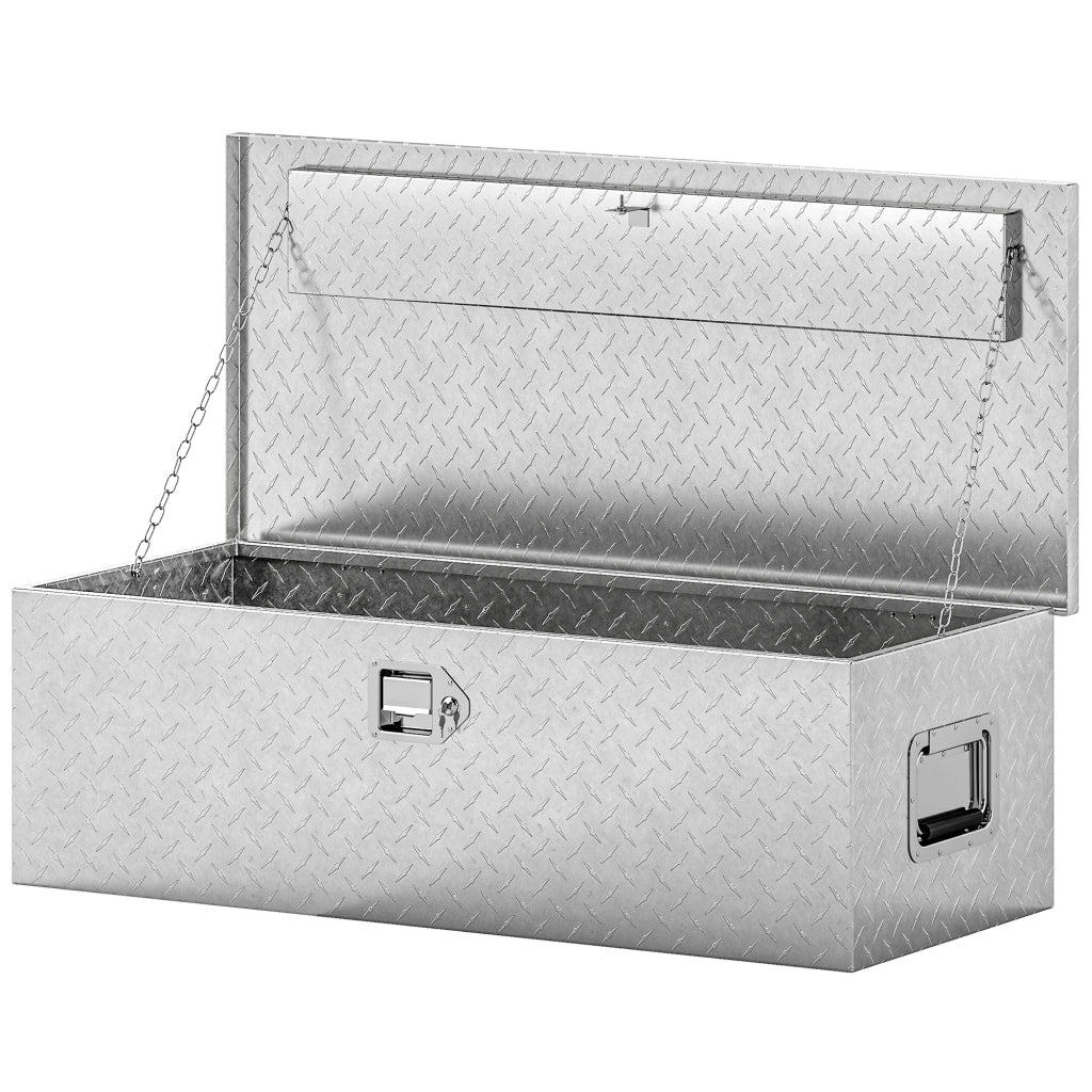 Cassetta degli Attrezzi in Alluminio con Serratura ¨C Zephmum ¨C Argento 76.2x33x24.4 cm