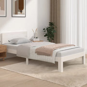 Giroletto-Struttura Letto Bianco in Legno Massello 90x190 cm Single 533349