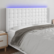 Testiera a LED-Testata con LED Bianco 163x16x118/128 cm in Similpelle 767635