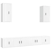 Set di Mobili Porta TV 6 pz | Armadietto TV | Mobile Porta TV Bianco in Legno Multistrato