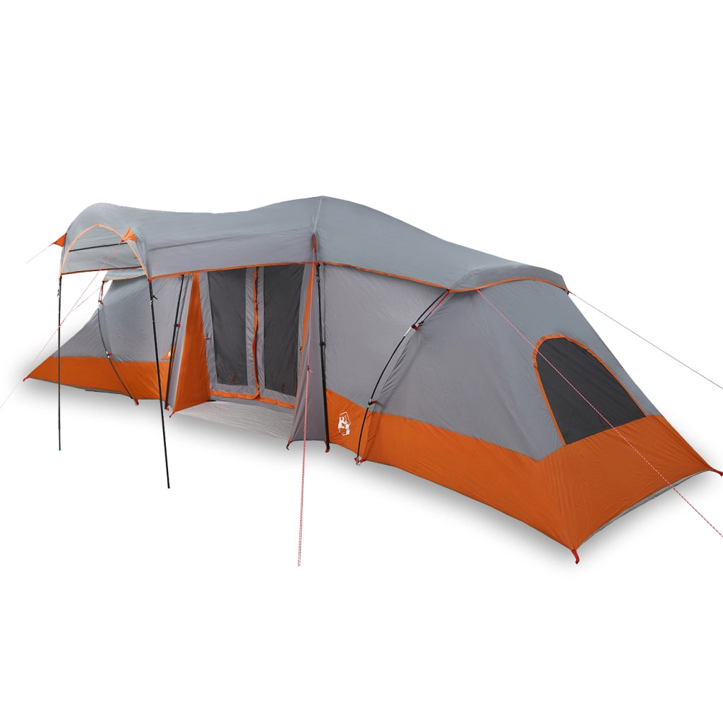 Tenda familiare  con finestre a cupola grigia e arancione per 6 persone impermeabile