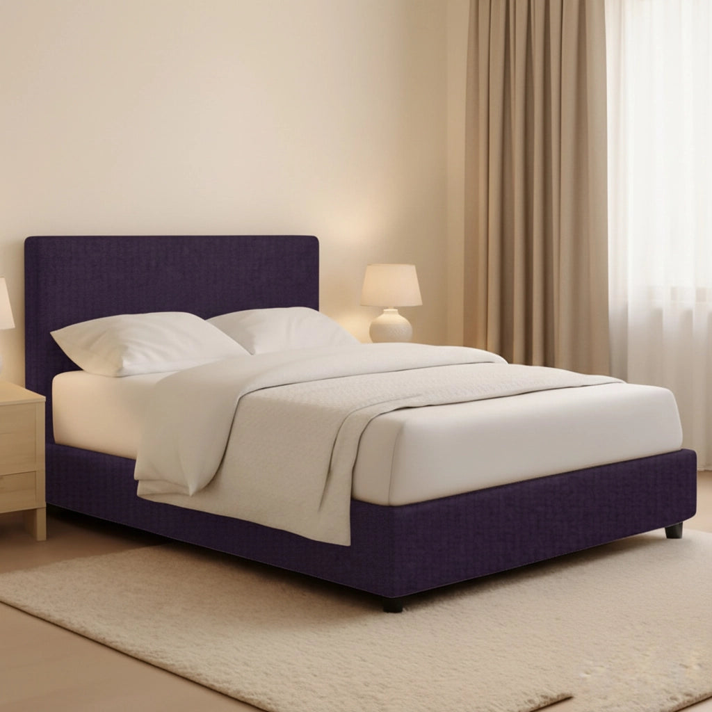 Lichfield, Letto Matrimoniale Sfoderabile Made in Italy, Viola