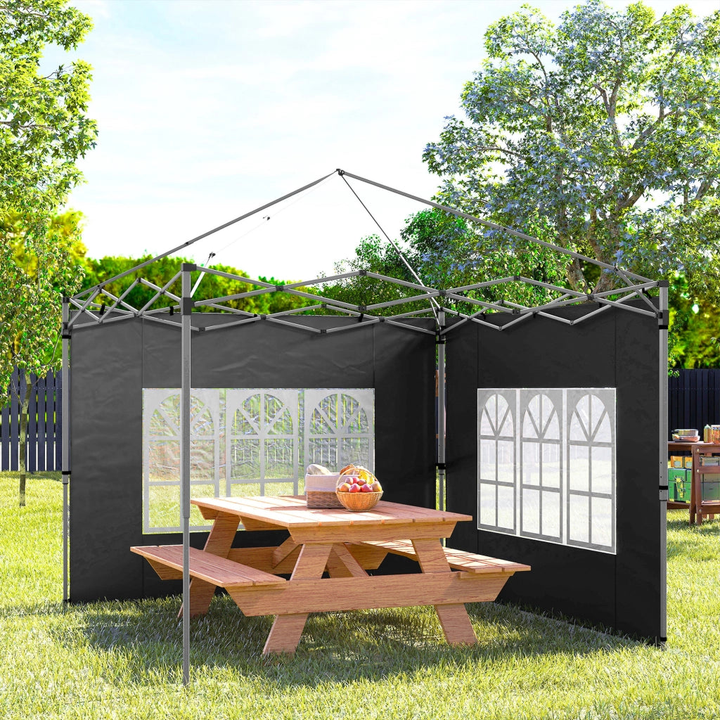 Pannelli laterali per gazebo 3x3 m ¨C zephmum ¨C 295x195 cm nero