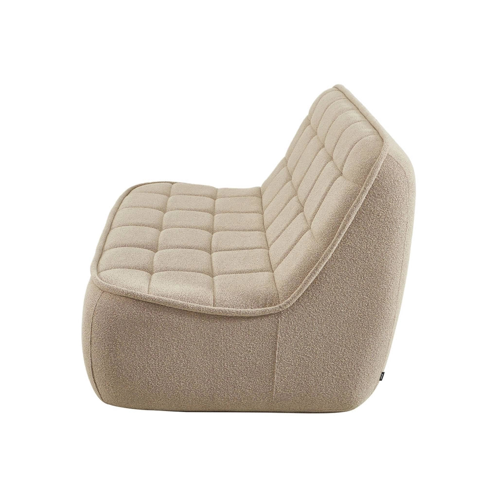 Poltrona in bouclé testurizzato, 2 posti, beige