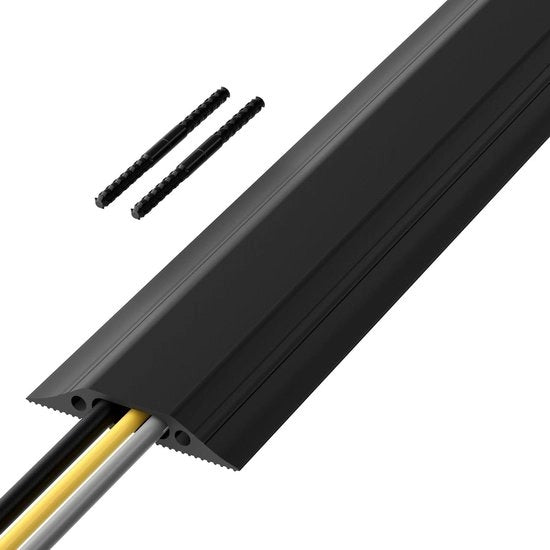 Cavo di protezione per pavimenti medio pesante FC83B - protezione cavo - prevenzione cadute - cavo trattenitore - gestione cavo - lunghezza 18 metri - 30mm di larghezza x 10mm di altezza - nero