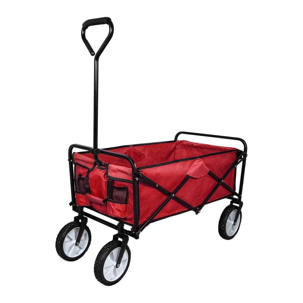 Carrello Pieghevole Fuoristrada 70kg Ruote 360° Acciaio Rosso