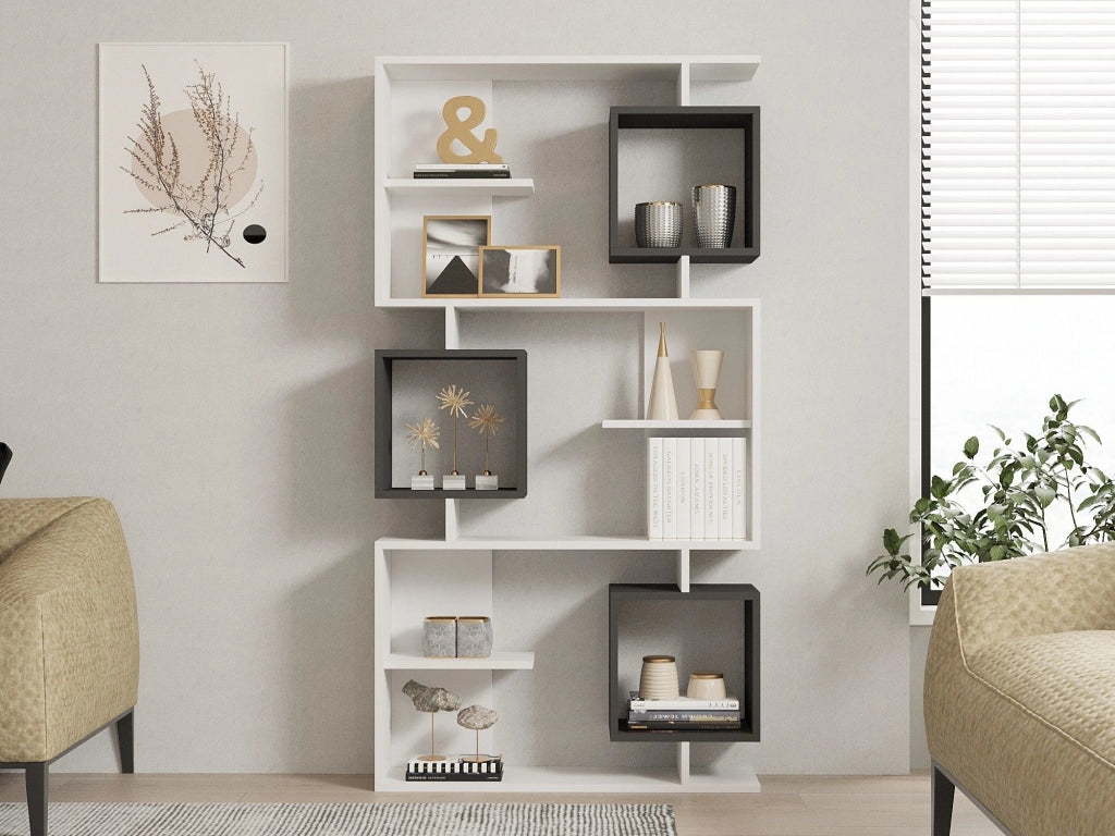 Biblioteca Cergnago, Libreria 8 Ripiani, 90x25x172h cm Bianco